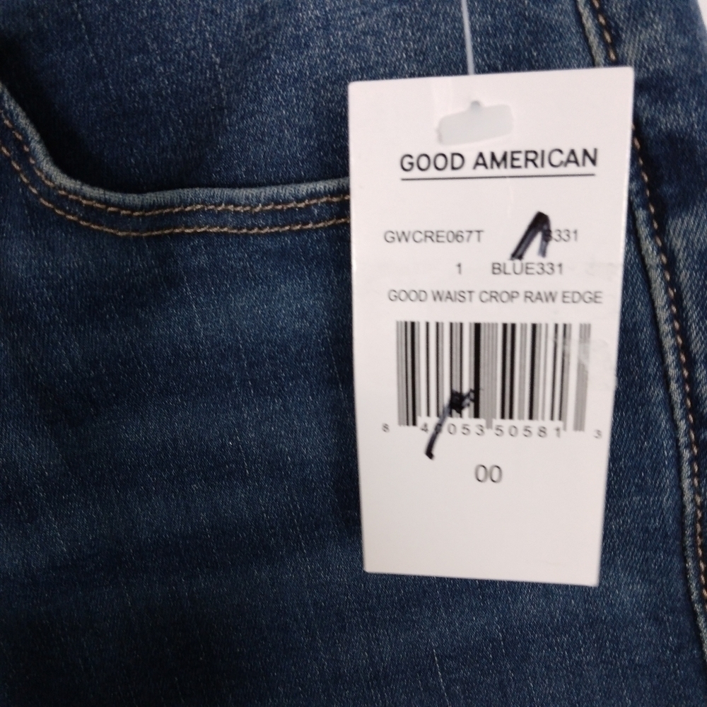 NWT Good American Good Waist Crop Raw Edge Jean Size 24 - Picture 9 of 11